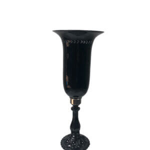 Black Glass Vintage Candlestick 51cm