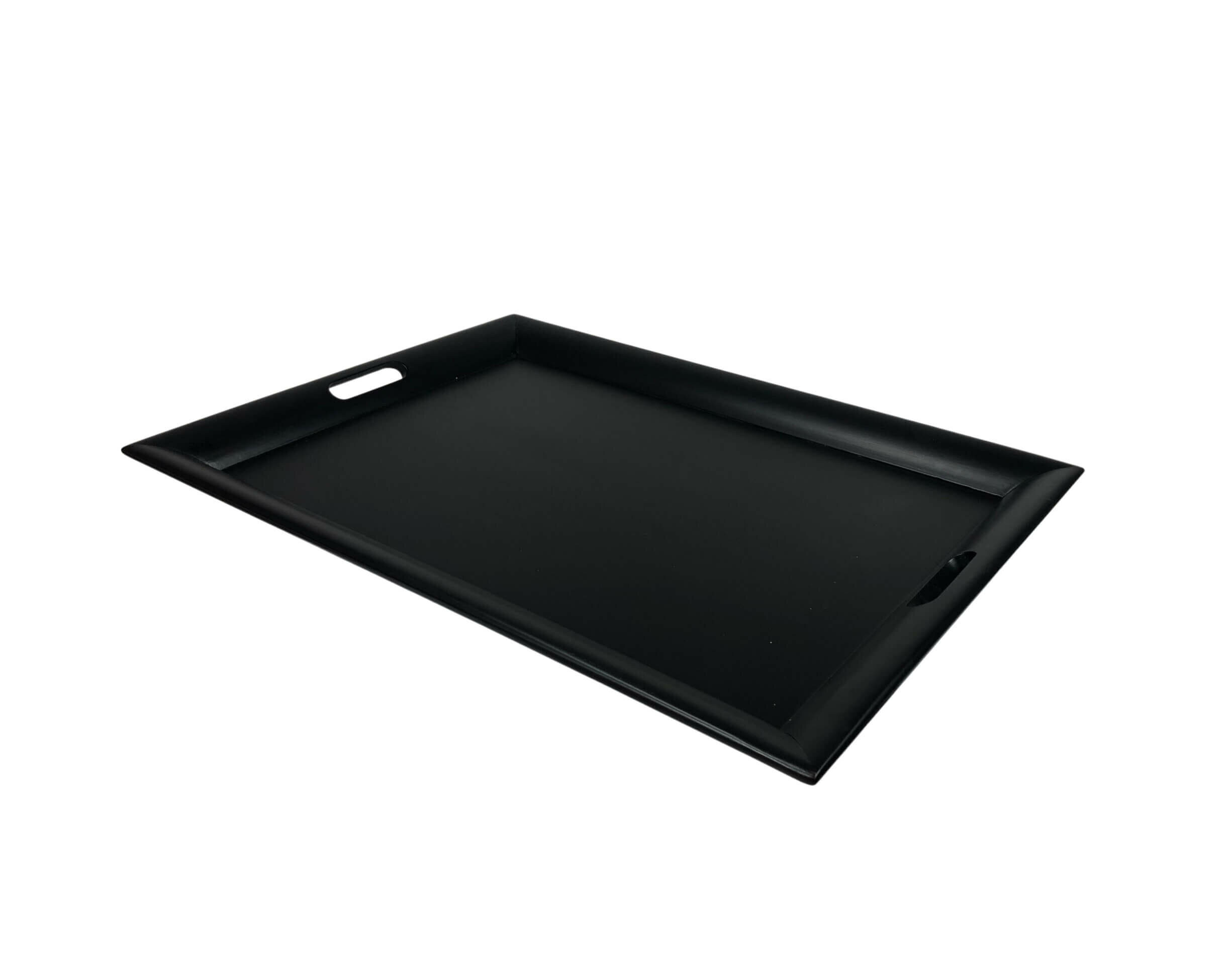 Wooden Black Serving Tray With Handles