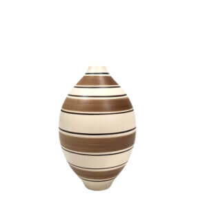 Oval Striped Ceramic Vase Terra