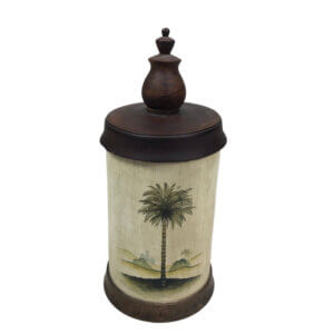 Decorative vase with lid Wooden decorative floor vases Country chic decoration Large tall vase