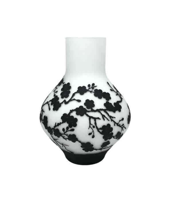 White Black Glass Vase Decoration Large Decorative Vase White Black Vase